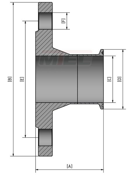 Adapter Flansch auf TC-Clamp