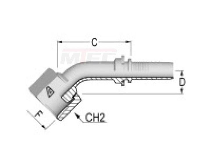 ORFS 45° mit Sechskantmutter