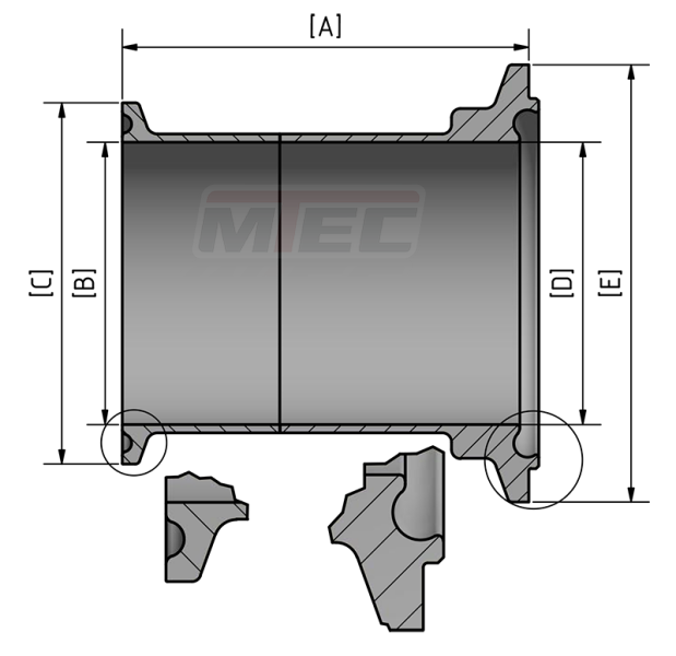 Aseptik Nut-Clamp auf TC-Clamp