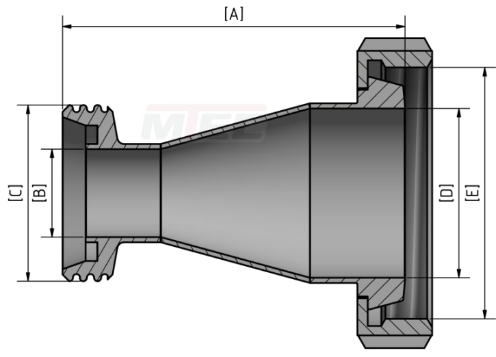 Reduzierung KM125/G100 1.4301 V2A