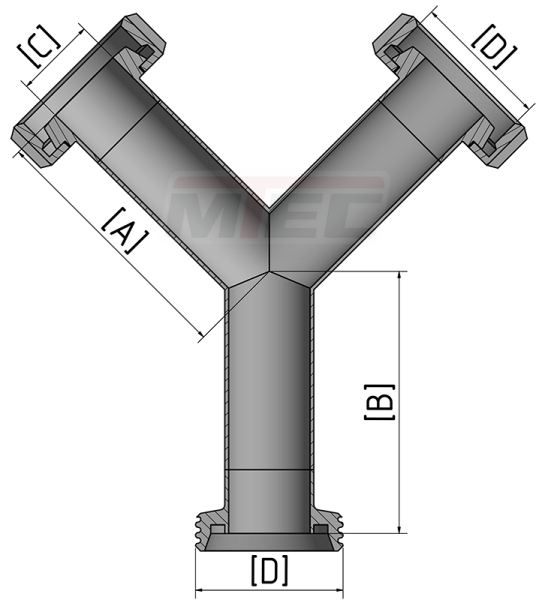 Y-Stück mit Milchgewinde GKK DN 50 - 316