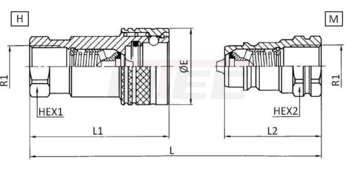 Edelstahl HD-Kupplungsstecker (ISO 7241-1A)