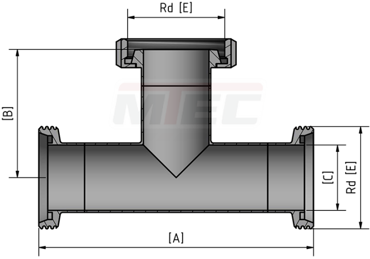 T-Stück G/G/KM - DN 32 - V2A