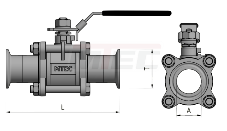 Edelstahl-Kugelhahn mit TC-Clamp