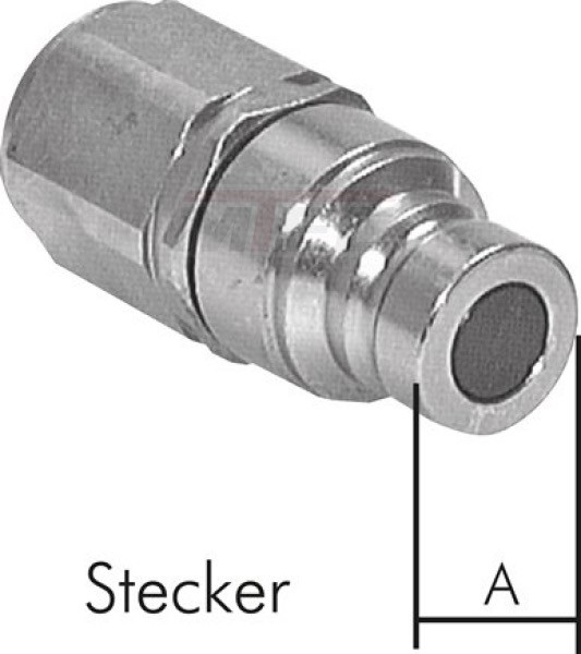 Flat-Face-Kupplung, Stecker Baugr. 0, G 1/8"(IG)